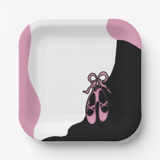 Ballerina Shoes, 7" Square Paper Plate (Front)