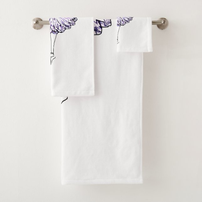 Ballerina Silhouette Bath Towel Set (Insitu)