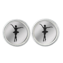 Ballerina Silhouette Black and Silver Customisable
