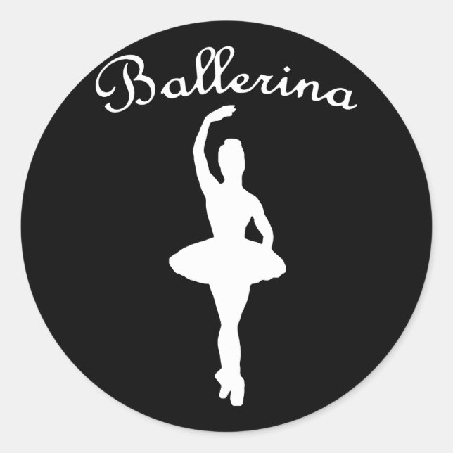 Ballerina Silhouette Classic Round Sticker (Front)