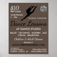 Ballerina Silhouette, Dance Lesson Advertising