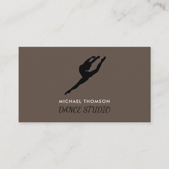 Ballerina Silhouette, Dancing Instructor Business Card (Front)