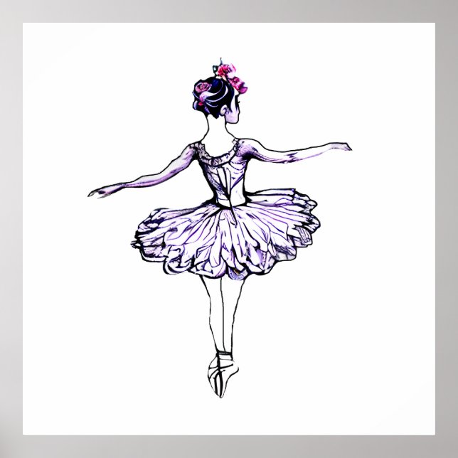 Ballerina Silhouette Poster (Front)