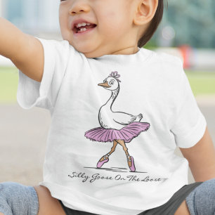 Ballerina Silly Goose On The Loose Custom Text Baby T-Shirt