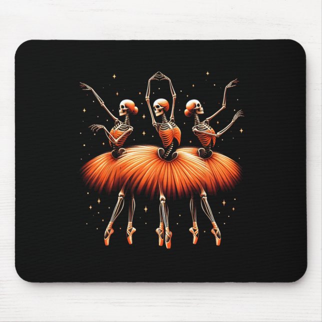 Ballerina Skeleton Dance Funny Halloween Ballet 1  Mouse Pad (Front)