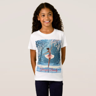 Ballerina snow dance winter beauty art T-Shirt