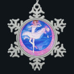 BALLERINA SNOW FLAKE ORNAMENT<br><div class="desc">Stunning ornament of a sylph,  floating through the air from a poster for the ballet,  LA SYLPHIDE  by New York artist,  Susan Tammany</div>
