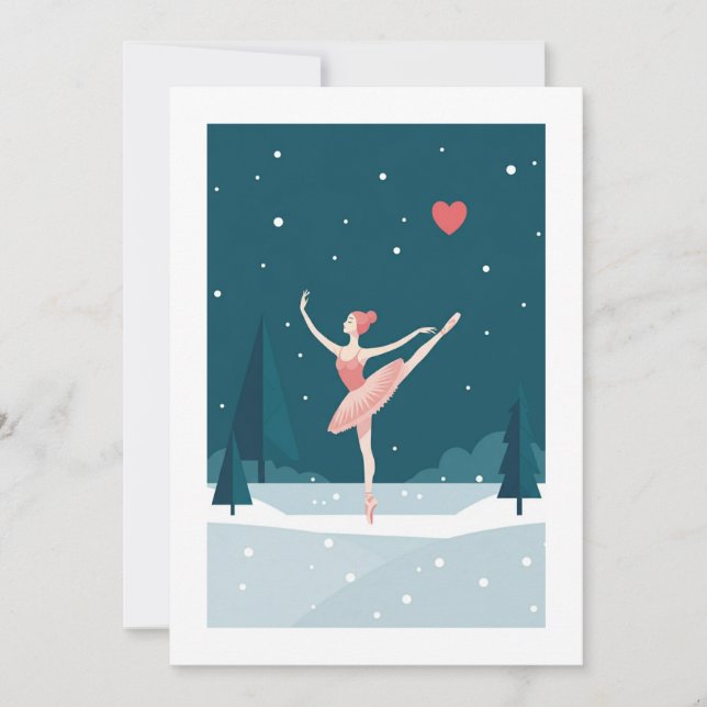 ballerina snow invitation (Front)