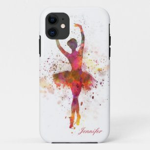 Ballerina Splatter Art Personalised Name   Ballet Case-Mate iPhone Case
