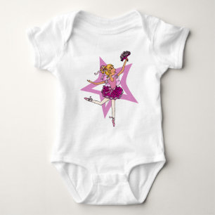 Ballerina star in pink with blonde hair hoodie top