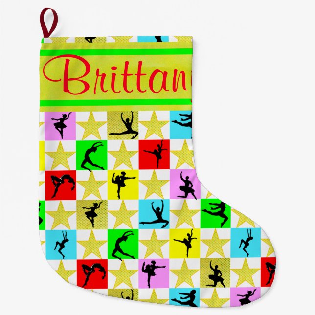 BALLERINA STAR PERSONALIZED CHRISTMAS STOCKING (Front)