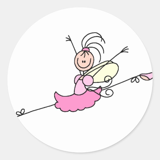 Ballerina Stick Figure Angel Sticker (Front)