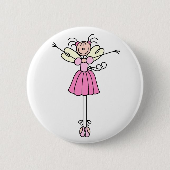 Ballerina Stick Figure Button (Front)