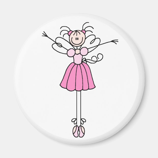 Ballerina Stick Figure Two Magnet (Front)