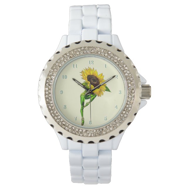 Ballerina Sunflower Ballet Dancer Watch Gift (Front)
