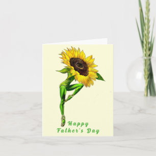 Ballerina Sunflower Ballet Father's Day Card