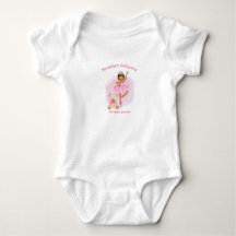 Ballerina, teddy bear and pink flowers baby bodysu
