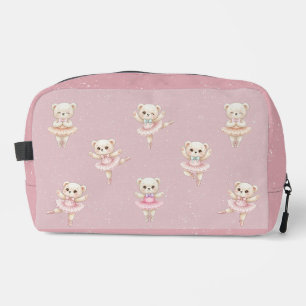 Ballerina Teddy Bear Pink Seamless Pattern Dopp Kit