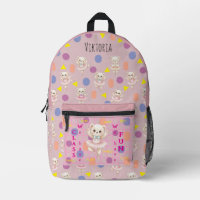 Ballerina Teddy Bear Pink Seamless Pattern