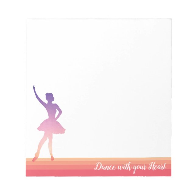 Ballerina teenager girl silhouette notepad (Front)
