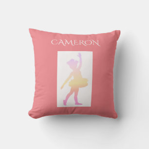 Ballerina throw pillow. Personalised name. Cushion