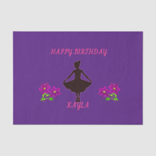 Ballerina tissue paper with personalised name.