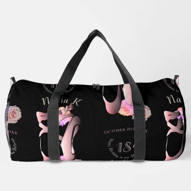 Ballerina Toe Shoes Custom Event Duffle Bag (Back)