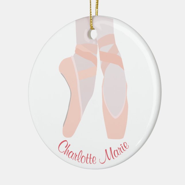 Ballerina Toe Shoes Personalised Ceramic Tree Decoration (Left)
