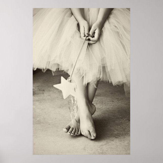 Ballerina Toes (Black and white) Poster (Front)