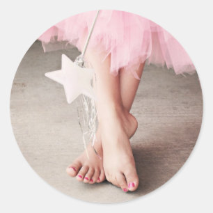 Ballerina Toes Classic Round Sticker