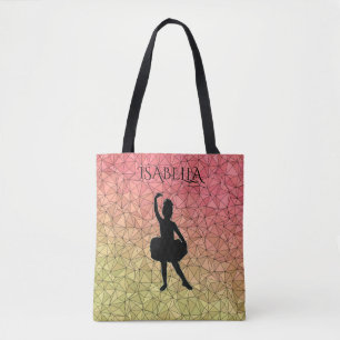 Ballerina tote bag with custom name.
