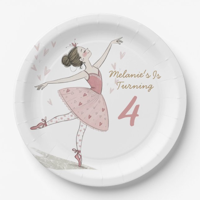 ballerina tutu Birthday Party  Paper Plate (Front)