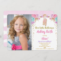 Ballerina tutu birthday pink gold teal photo