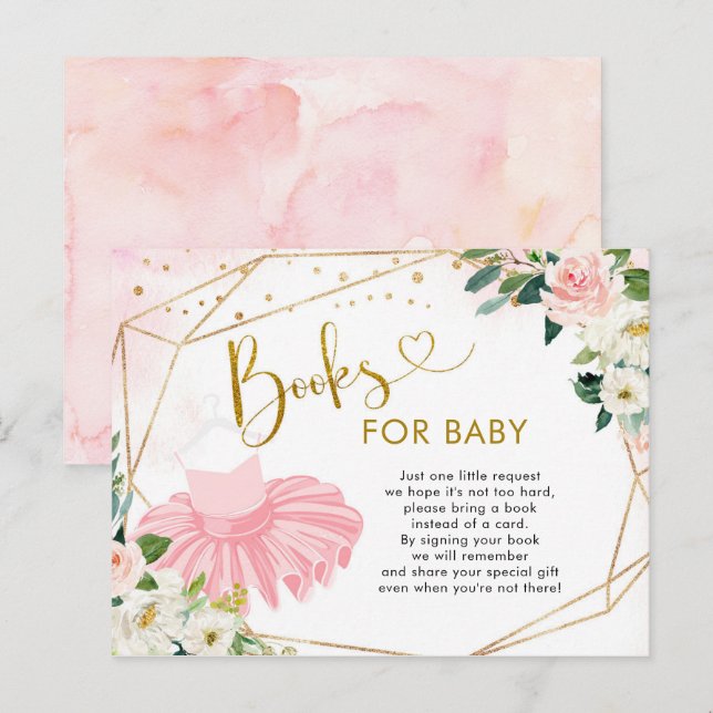 Ballerina Tutu Books for Baby Baby Shower Invitation Postcard (Front/Back)