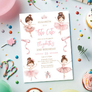 Ballerina Tutu Cute Pink Ballet Girl Birthday  Invitation