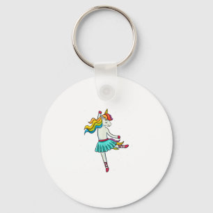 Ballerina Unicorn Dancing Ballet Dancer Tutu Dress Key Ring