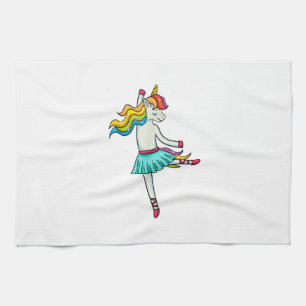 Ballerina Unicorn Dancing Ballet Dancer Tutu Dress Tea Towel