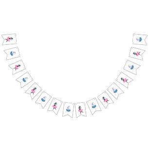 Ballerina unicorns bunting flags