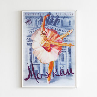 Ballerina Vintage Soviet Poster