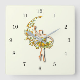 Ballerina Wall Clock - Fire Ballet Dancer Girl