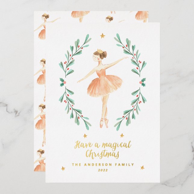 ballerina watercolor botanical cute (Front/Back)