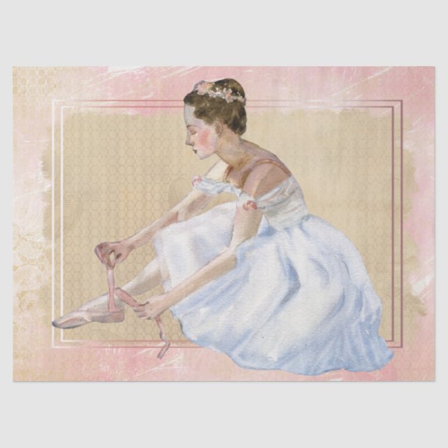 Ballerina Watercolor Decoupage Tissue Paper (Front)