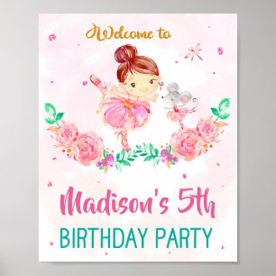 Ballerina welcome party sign Ballet girl poster