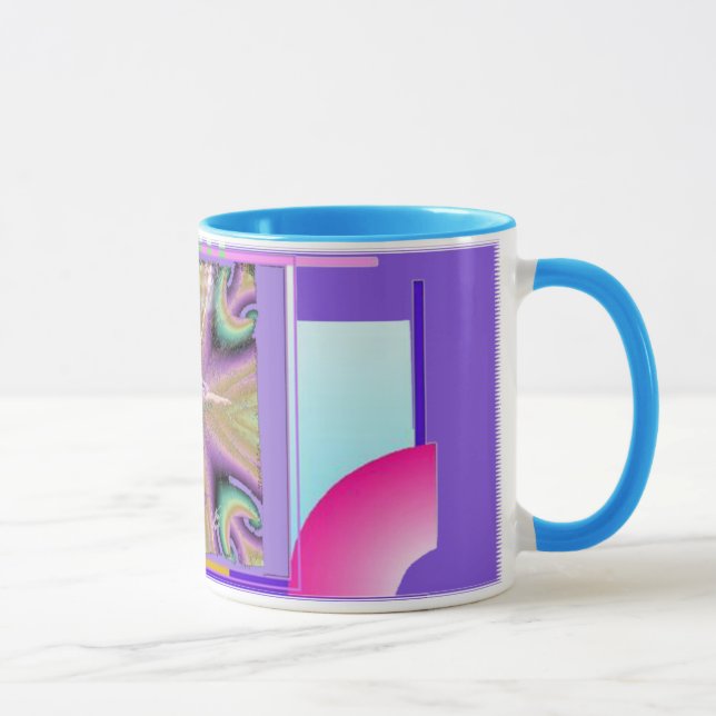 Ballerina with Colourful Geometric Background Mug (Right)