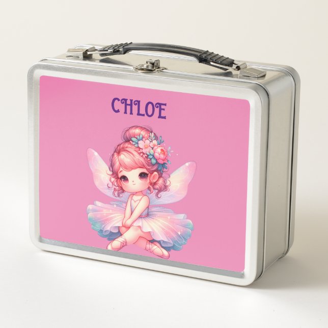 Ballerina with wings  metal lunch box (Front)