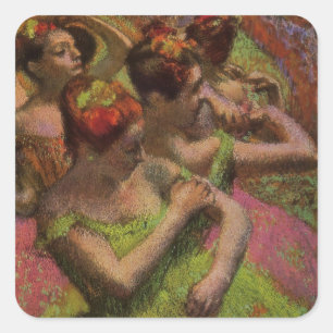 Ballerinas Adjusting Their Dresses (Edgar Degas) Square Sticker