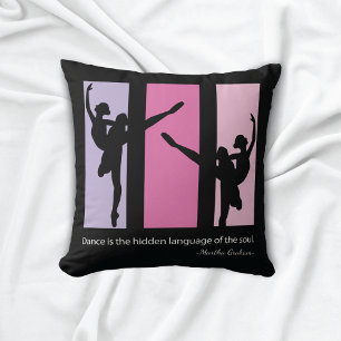 Ballerinas Dancing Quote pink Cushion