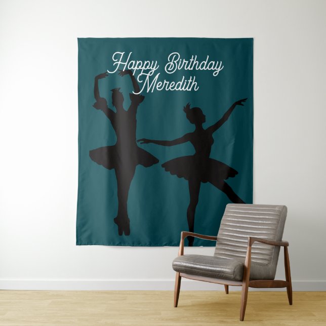 Ballerinas Dark Backdrop Tapestry (In Situ)