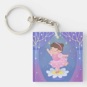 Ballerina's Dream Fantasy Illustration Key Ring