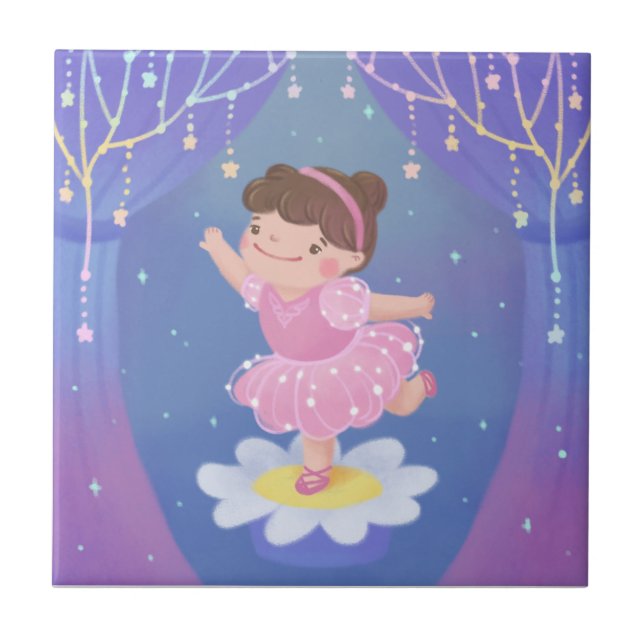 Ballerina's Dream Fantasy Illustration Tile (Front)